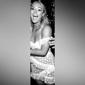 Majorelle white polka dot dress